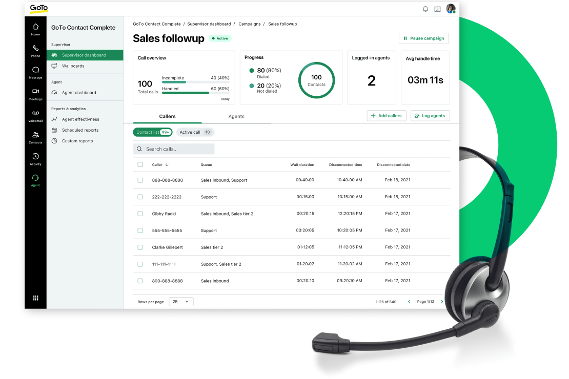 Dirija las llamadas y el seguimiento de los clientes con GoTo Connect.