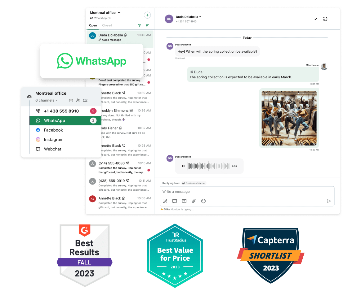 GoTo Connect’s bekroonde oplossing Customer Engagement met een weergave van campagne-interacties en betrokkenheidsdetails.