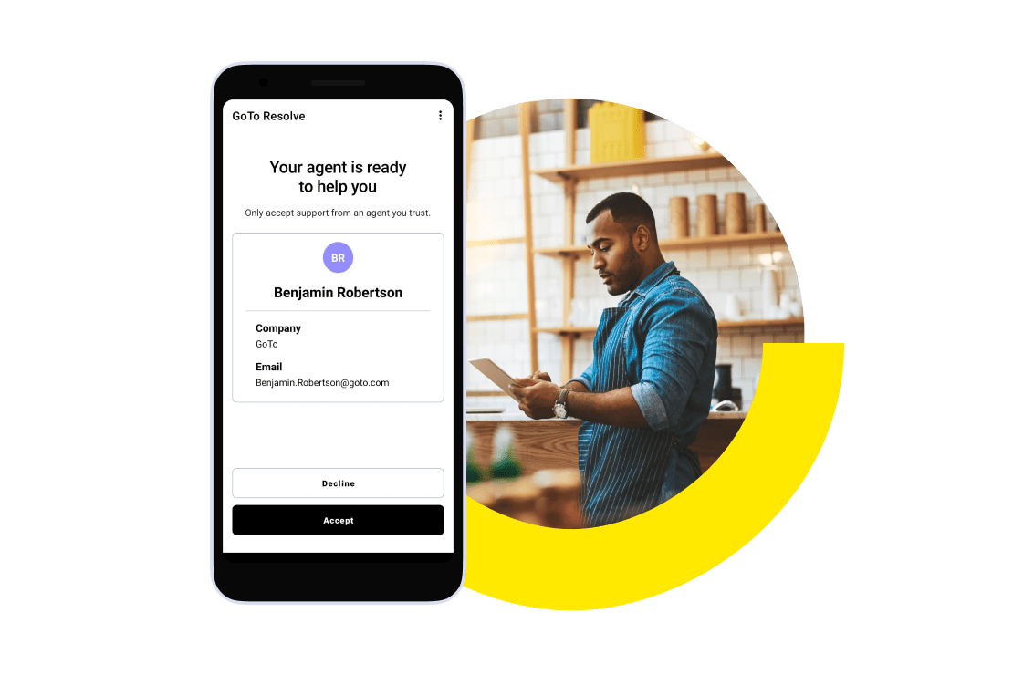 Session invites take users directly into the support session, without the need to re-enter a session code.