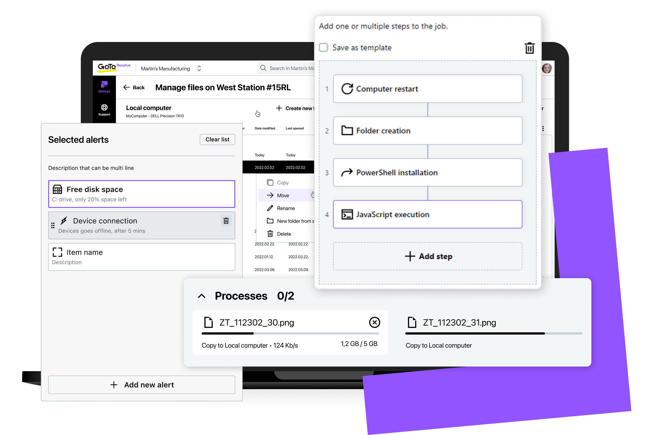Interfaz intuitiva de GoTo Resolve para MSP.
