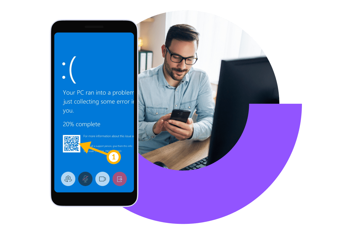 Añada una dimensión visual a las conversaciones por teléfono o chat y resuelva asuntos rápidamente.