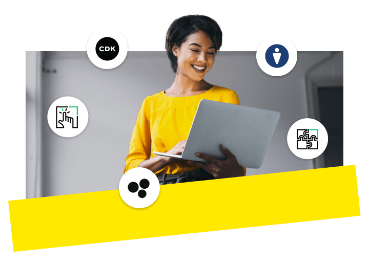 A government administrator seamlessly and securely managing her CRM using GoTo Connect.