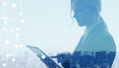 Woman using iPad